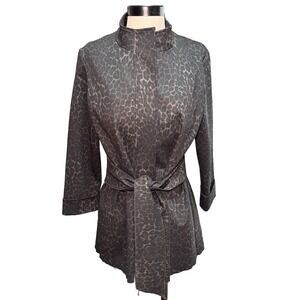 Renuar Belted Leopard Black Jacket Women's M
